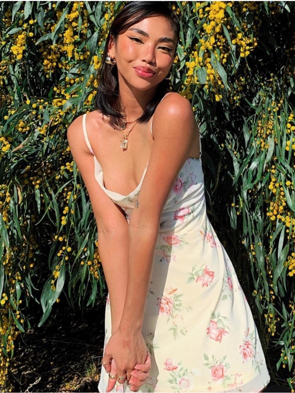 Princess Polly watson rose floral cowl neck mini dress - Picture 2 of 8